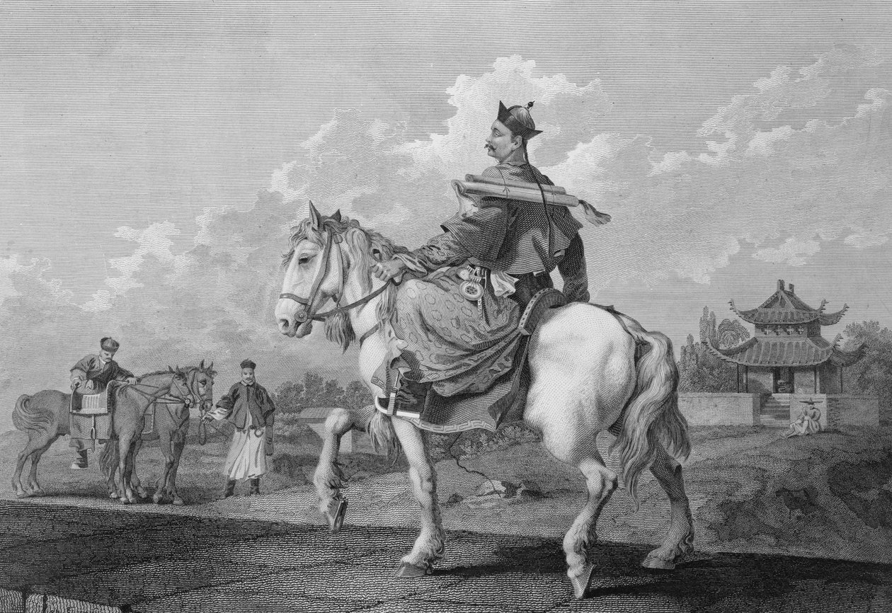كوان أو ماندرين يحمل رسالة من إمبراطور الصين ، نقشها ويلسون ، حانة. بقلم جي نيكول ، 1796 بواسطة وليام الكسندر