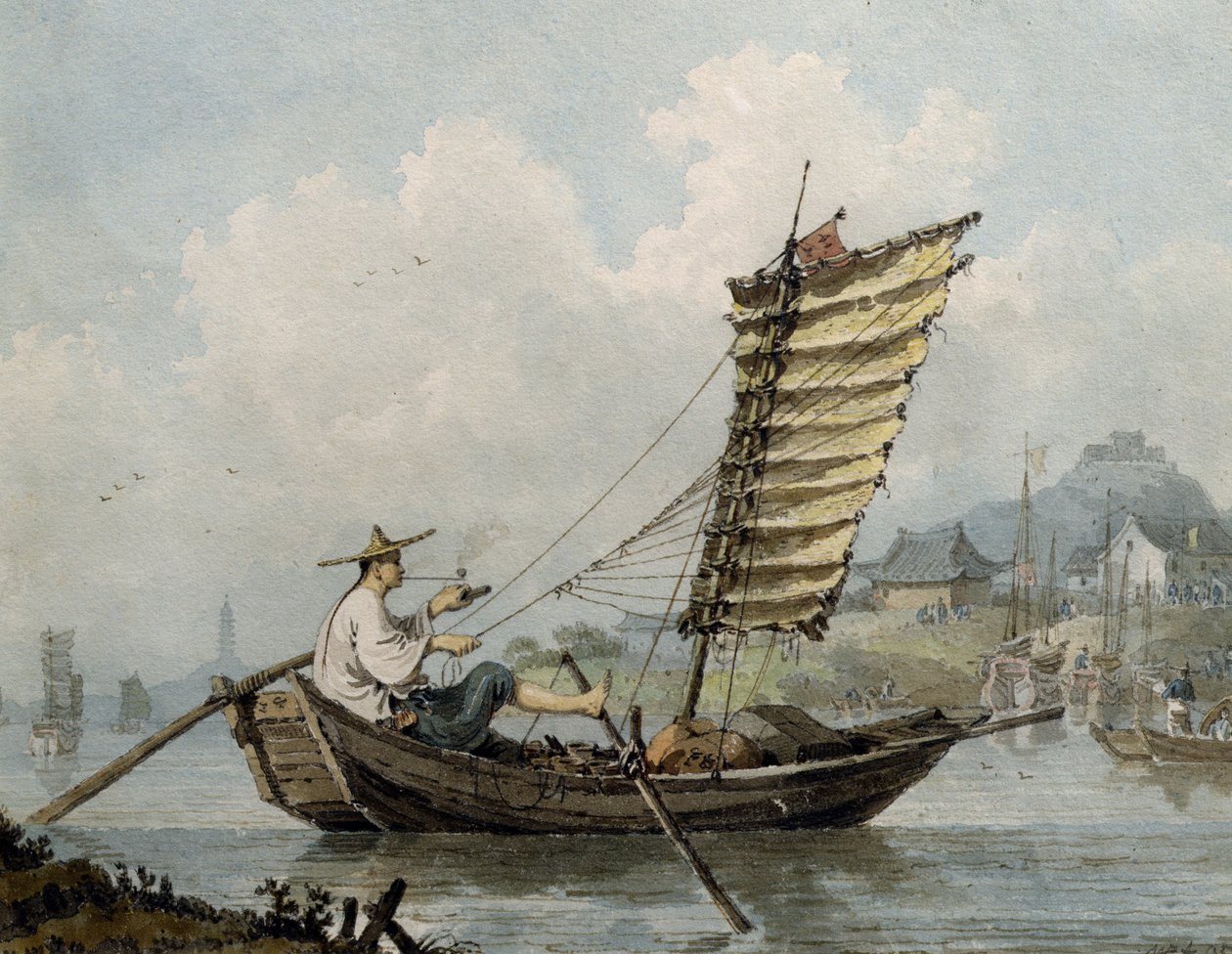 بحار صيني يدخن في خردة ، 1795 (مرحاض) بواسطة وليام الكسندر