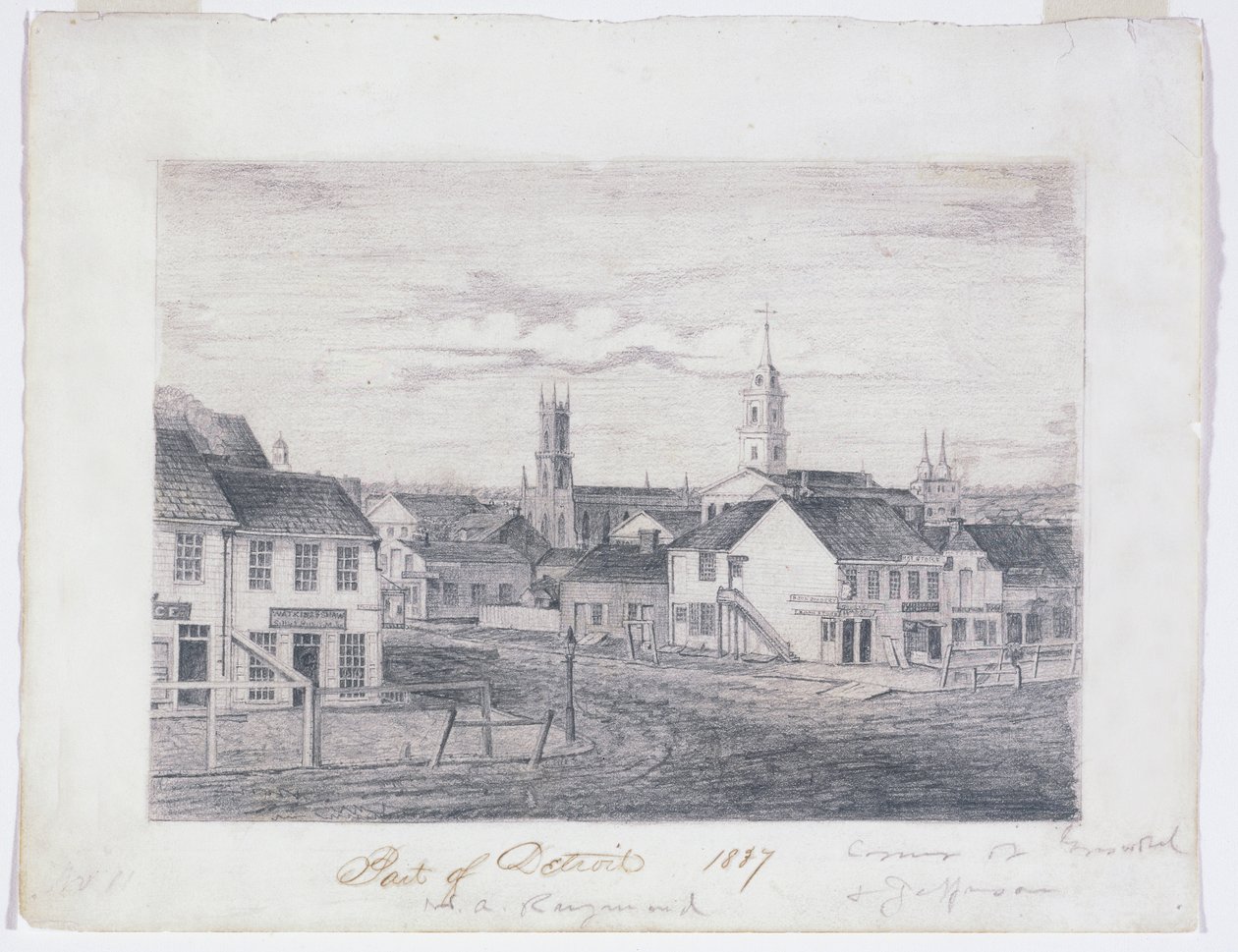 جزء من ديترويت في عام 1837 ، c.1837 (قلم رصاص من الجرافيت على ورق منسوج) بواسطة وليام آسا ريموند