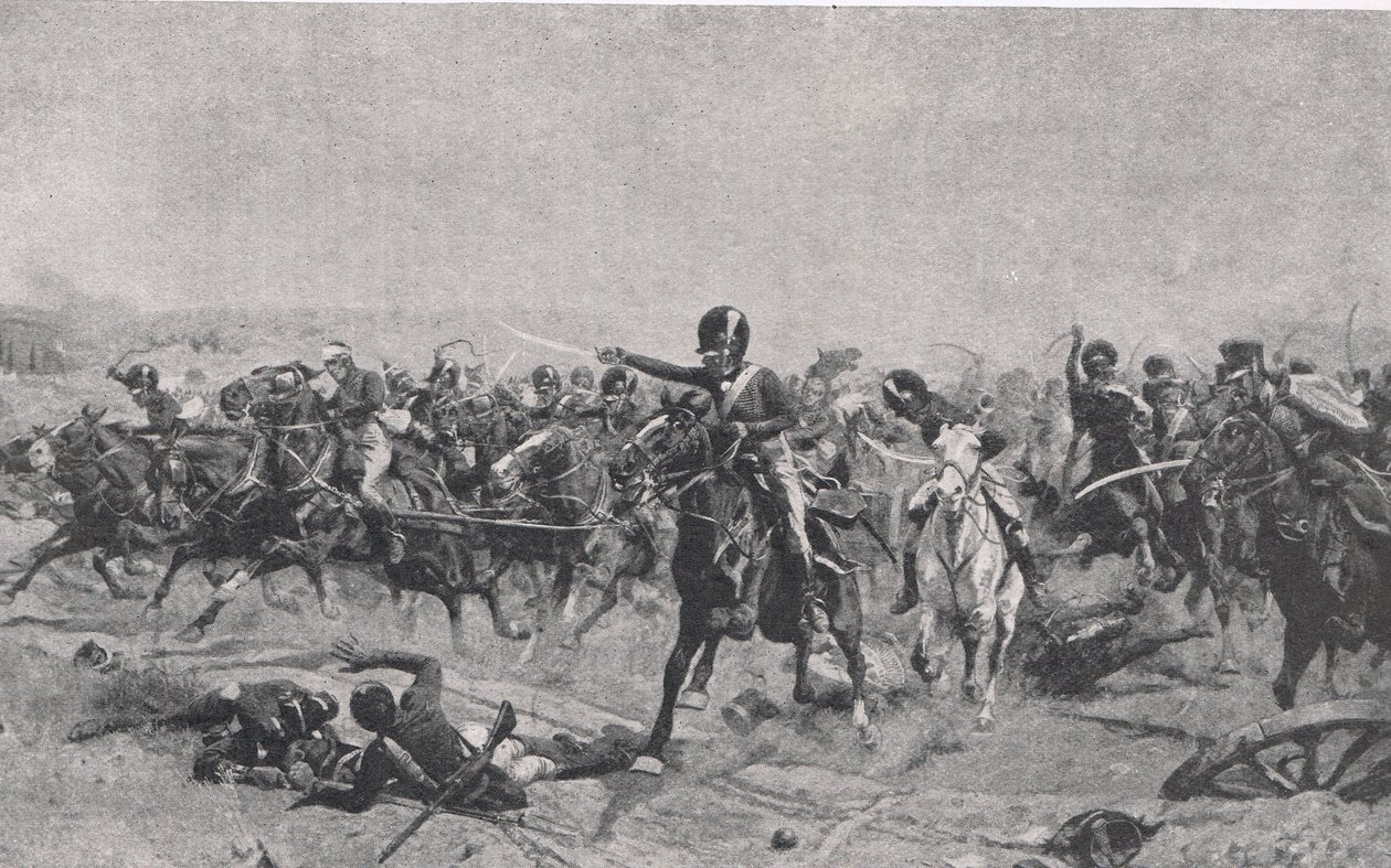 نورمان رامزي في فوينتيس دي أونورو ، 5 مايو 1811 ، رسم توضيحي من "المعارك البريطانية في البر والبحر" ، نشره كاسيل ، لندن ، ج .1910 بواسطة صوف ويليام بارنز