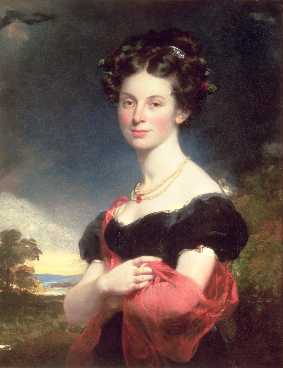 صورة لسيدة في ثوب أسود ، 1825 بواسطة وليام بيتشي