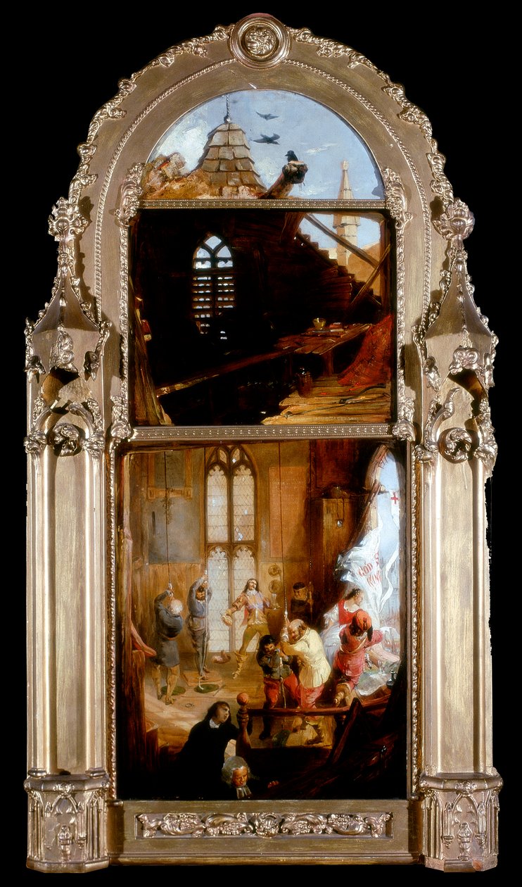 بيل رينجرز وكافاليير يحتفلون بدخول تشارلز الثاني إلى لندن عند الترميم ، c.1842 بواسطة وليام بيل سكوت