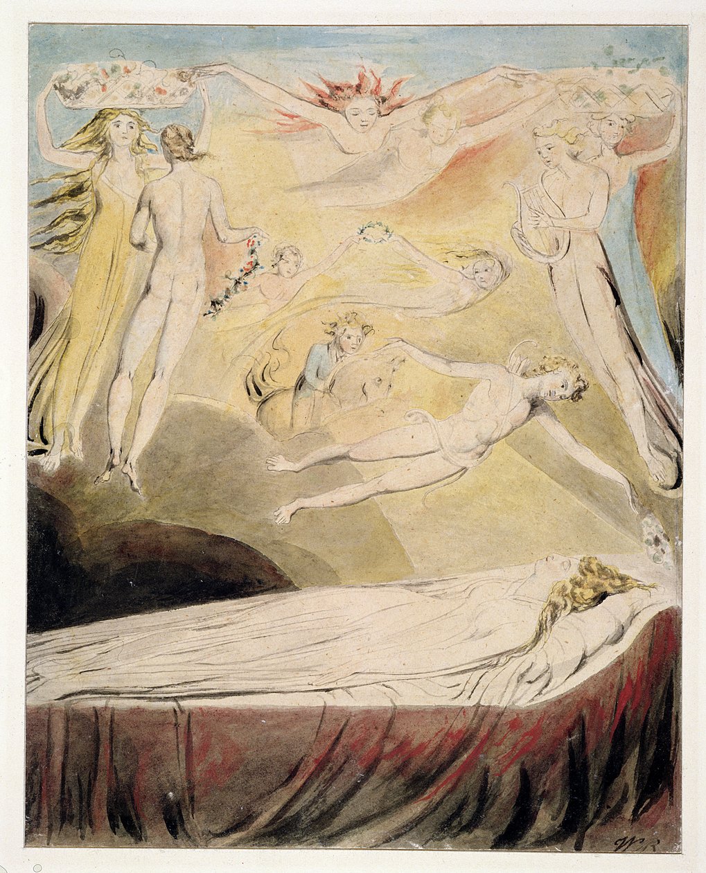 1771 Queen Catherines Dream، c.1783-90 (مرحاض ، غسيل ، قلم وحبر على ورق) بواسطة وليام بليك