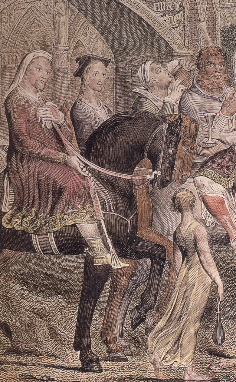 Blake-Cant-pilgrims-detail-b1 نقش ملون ، الحالة الثانية (1810) بواسطة وليام بليك