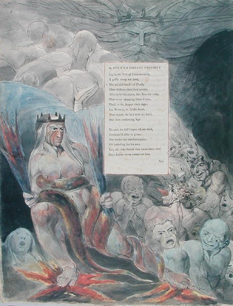تصميم 20 لـ Ode على منظور بعيد لكلية Eton من قصائد توماس غراي ، تم نشره 177-98 (مرحاض بالقلم والحبر على الورق) بواسطة وليام بليك