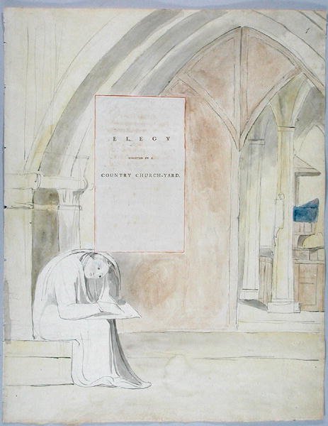 Elegy مكتوبة في Country Church-Yard ، التصميم 105 من قصائد توماس غراي ، 1797-98 (مرحاض بالقلم والحبر على الورق) بواسطة وليام بليك