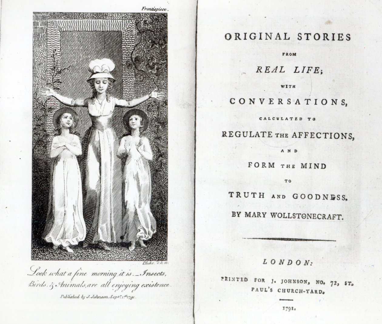 صورة من "قصص أصلية من الحياة الحقيقية" بقلم ماري ولستونكرافت ، 1791 بواسطة وليام بليك