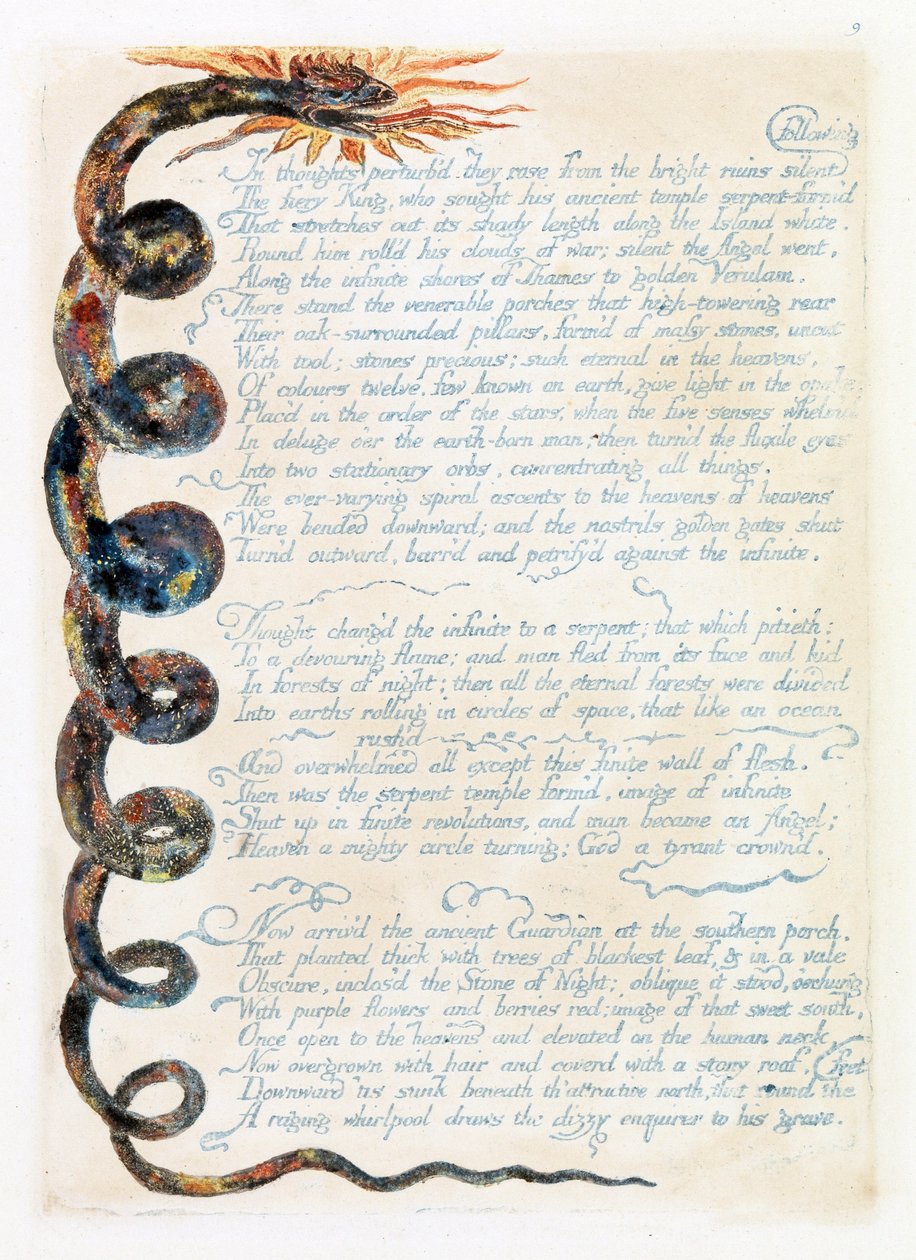 رسم توضيحي من "أوروبا: نبوءة" ، لامبيث ، 1794 (حبر ومرح على ورق) بواسطة وليام بليك