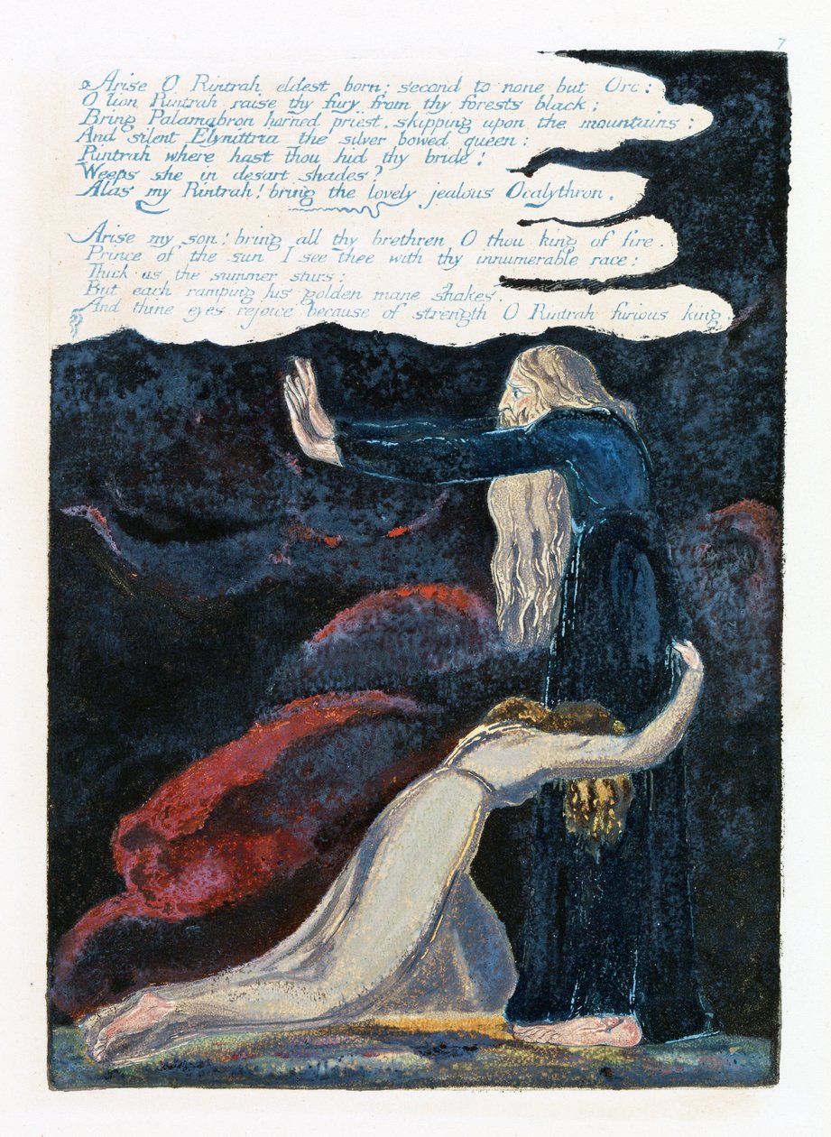 رسم توضيحي من "أوروبا: نبوءة" ، لامبيث ، 1794 (حبر ومرح على ورق) بواسطة وليام بليك