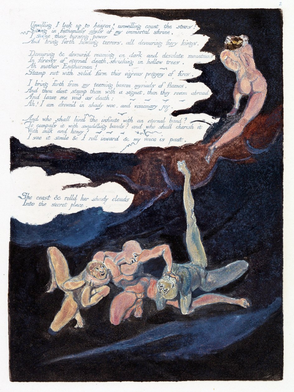 رسم توضيحي من "أوروبا: نبوءة" ، لامبيث ، 1794 (حبر ومرح على ورق) بواسطة وليام بليك