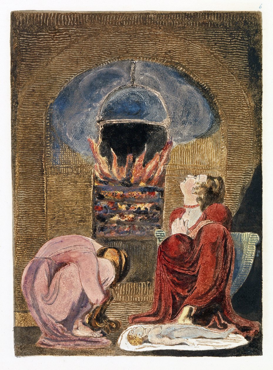 رسم توضيحي من "أوروبا: نبوءة" ، لامبيث ، 1794 (حبر ومرح على ورق) بواسطة وليام بليك