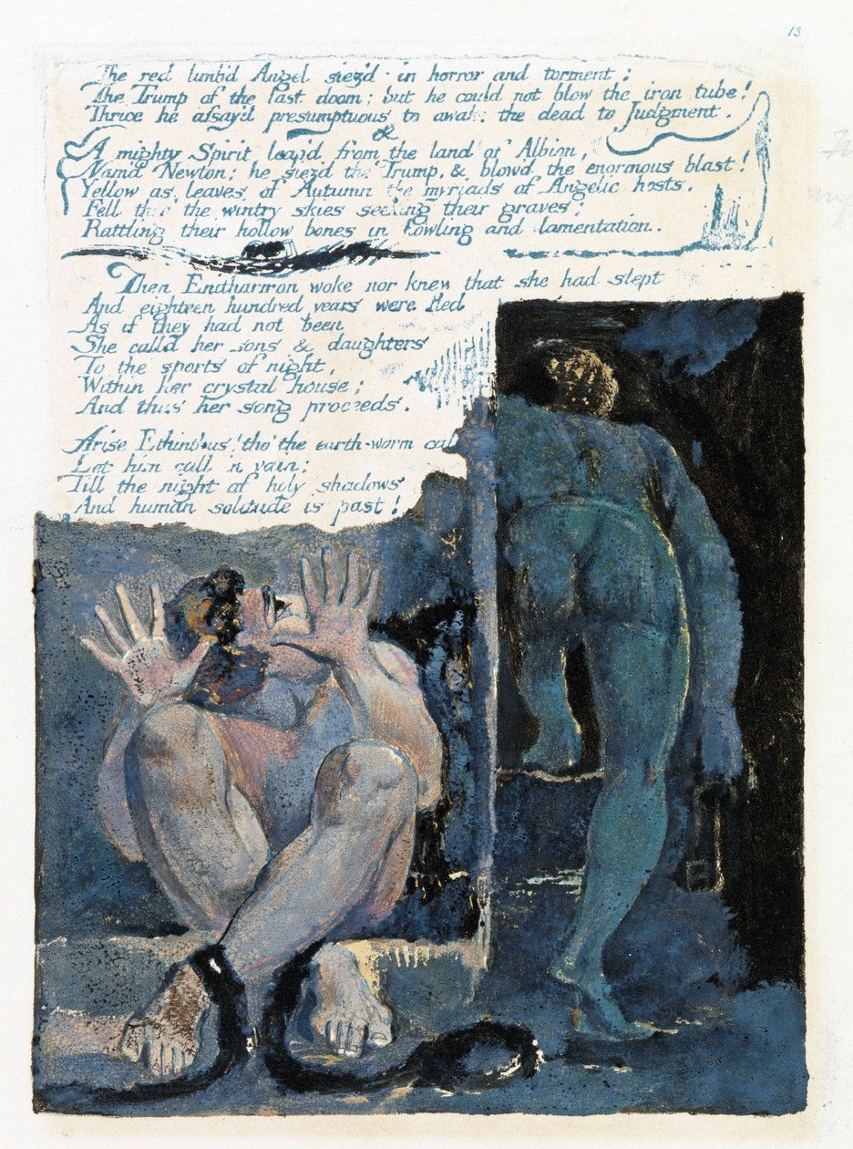 رسم توضيحي من "أوروبا: نبوءة" ، لامبيث ، 1794 (حبر ومرح على ورق) بواسطة وليام بليك