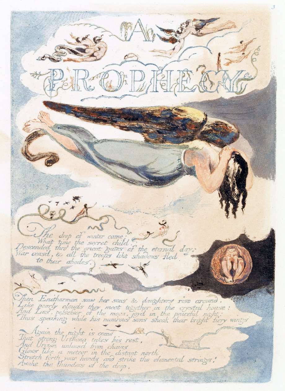 رسم توضيحي من "أوروبا: نبوءة" ، لامبيث ، 1794 (حبر ومرح على ورق) بواسطة وليام بليك