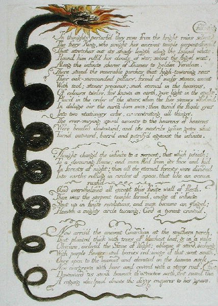 في أفكار مقلقة ... ، اللوحة 11 من أوروبا. نبوءة ، 1794 (النقش البارز بالمرحاض والزيت على الورق) بواسطة وليام بليك