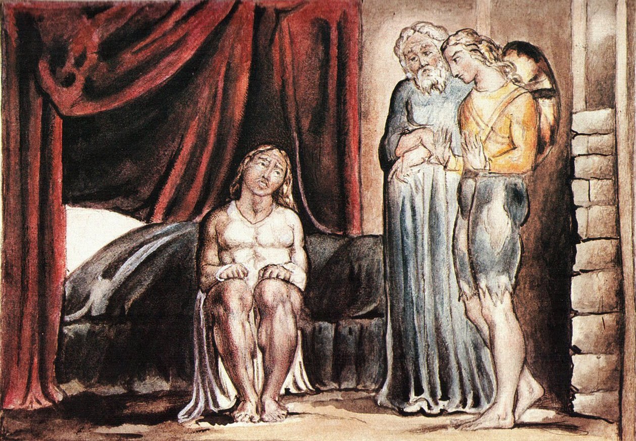 John Bunyan Plate 13 الرجل الذي حلم يوم القيامة بواسطة وليام بليك