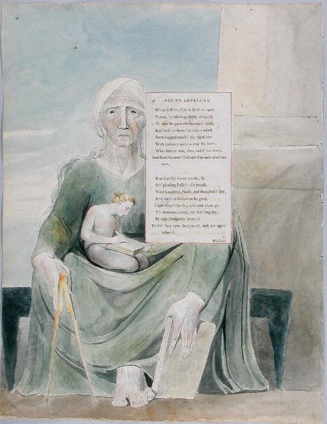 قصيدة المحن ، تصميم 38 من قصائد توماس غراي ، 1797-98 (مرحاض مع قلم وحبر أسود على ورق) بواسطة وليام بليك