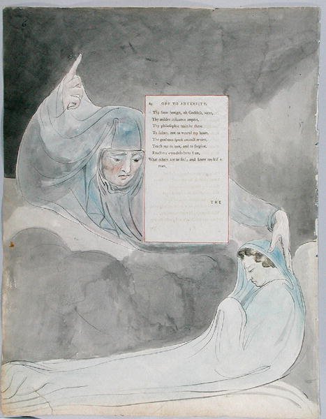 قصيدة المحن ، تصميم 40 من قصائد توماس غراي ، 1797-98 (مرحاض مع قلم وحبر أسود على ورق) بواسطة وليام بليك