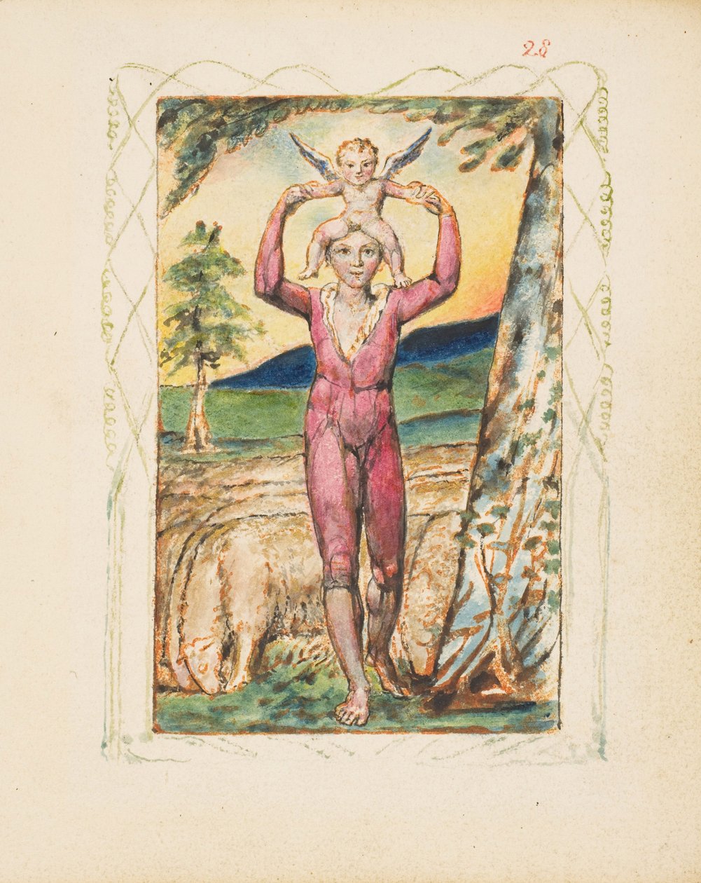 أغاني التجربة: Frontispiece ، c.1825 بواسطة وليام بليك