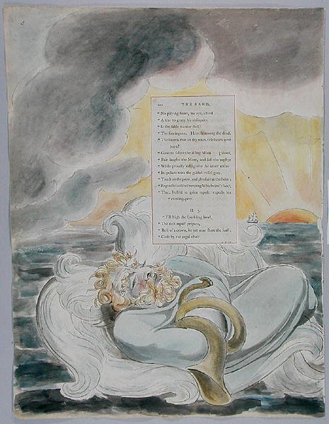 The Bard ، التصميم 60 من قصائد توماس غراي ، 1797-98 (مرحاض بالقلم والحبر على الورق) بواسطة وليام بليك