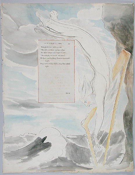 The Bard ، تصميم 65 من قصائد توماس غراي ، 1797-98 (مرحاض مع قلم وحبر على ورق) بواسطة وليام بليك