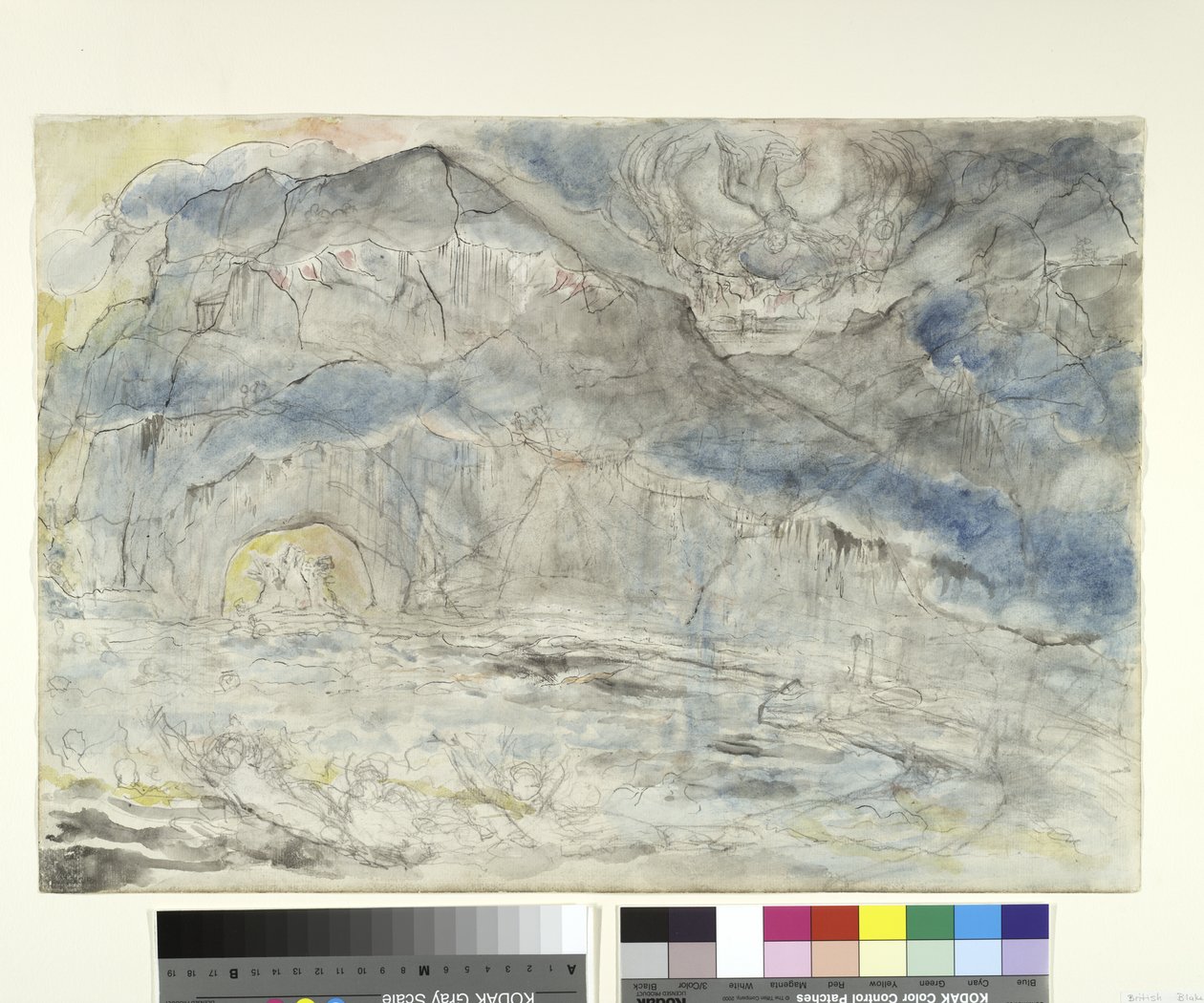 دائرة الجلوتون ، مع سيربيروس ، توضيح للكوميديا الإلهية من دانتي أليغييري ، 1824-27 (قلم وحبر مع مرحاض فوق قلم رصاص وطباشير على ورق) بواسطة وليام بليك