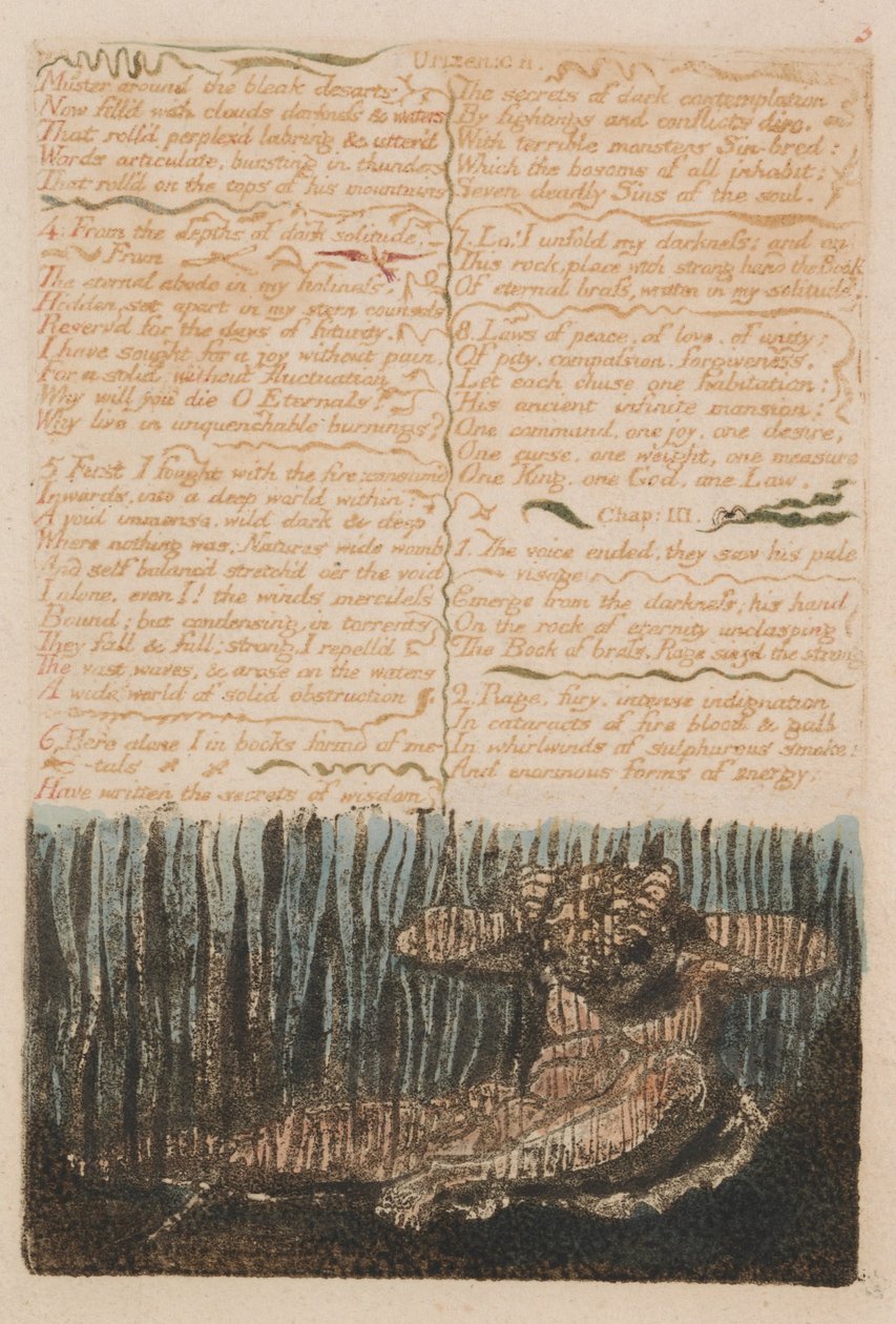 The Book of Urizen، Plate 6، Muster around the Bleak Desarts .... (Bentley 4) بواسطة وليام بليك