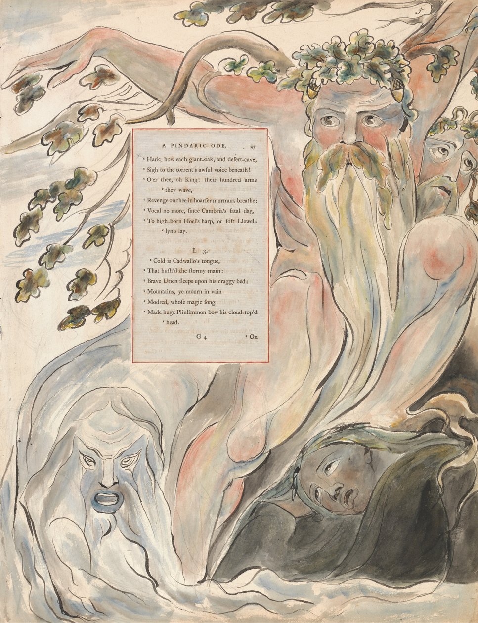 قصائد توماس جراي ، تصميم 57 ، The Bard. بواسطة وليام بليك