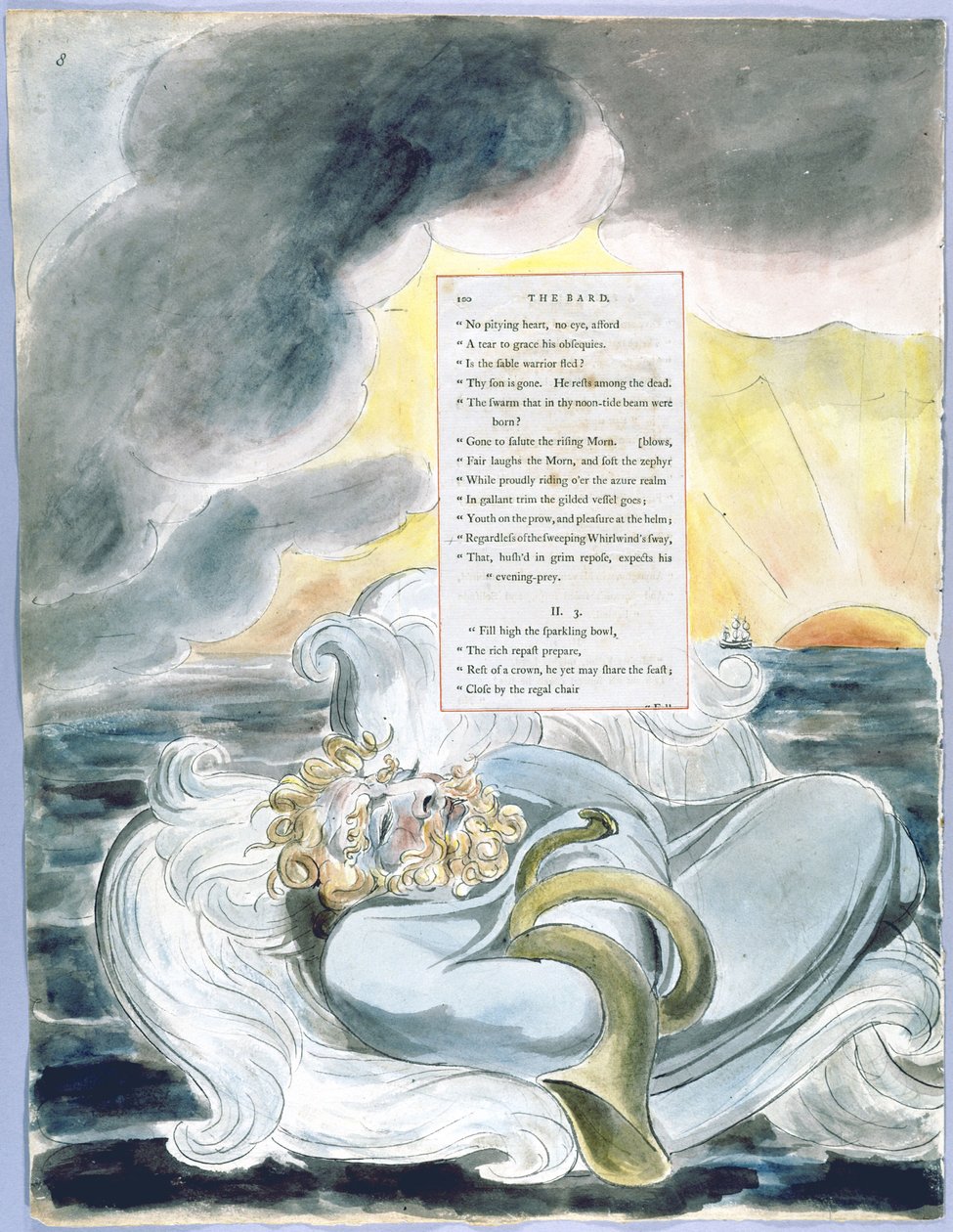 قصائد توماس جراي ، التصميم 60 The Bard 08 بواسطة وليام بليك