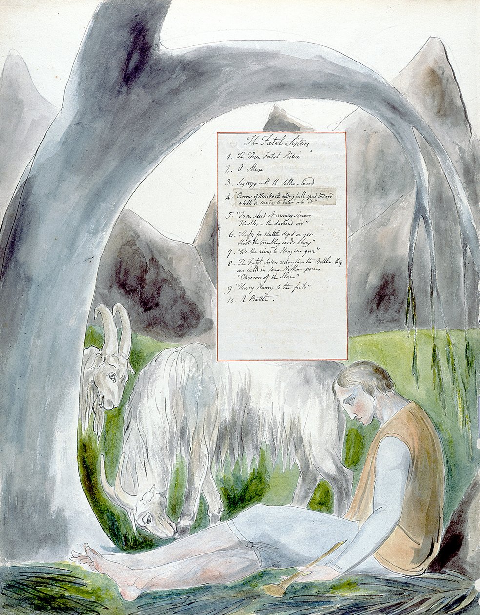 قصائد توماس جراي ، التصميم 66 The Bard 14 بواسطة وليام بليك