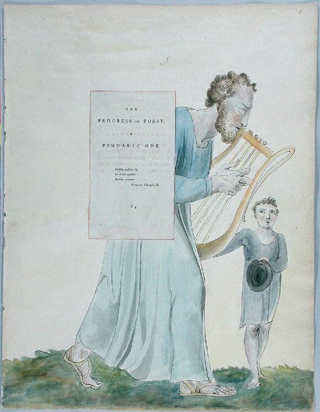 تقدم Poesy ، التصميم 41 من قصائد توماس غراي ، 1797-98 (مرحاض مع قلم وحبر أسود على ورق) بواسطة وليام بليك