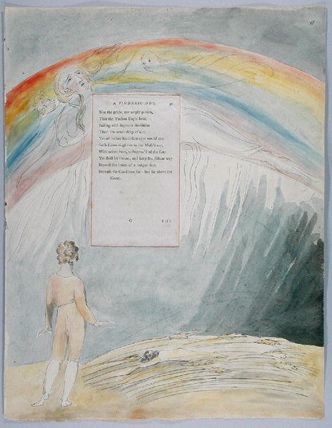 تقدم Poesy ، التصميم 51 من قصائد توماس غراي ، 1797-98 (مرحاض مع قلم وحبر أسود على ورق) بواسطة وليام بليك