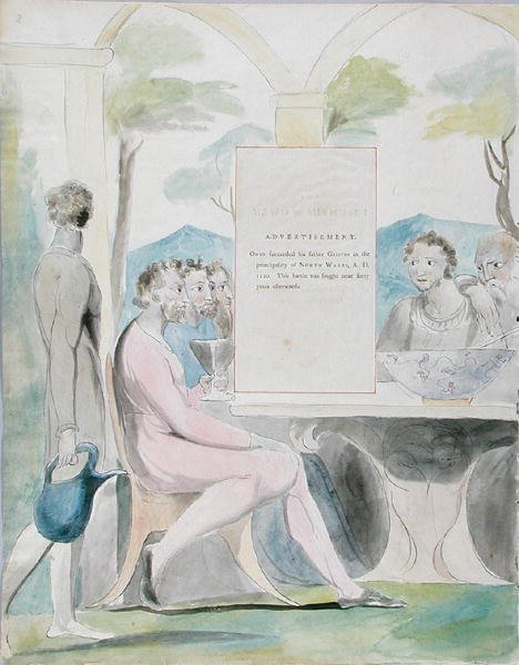 انتصارات أوين ، تصميم 88 من قصائد توماس غراي ، 1797-98 (مرحاض بالقلم والحبر على الورق) بواسطة وليام بليك