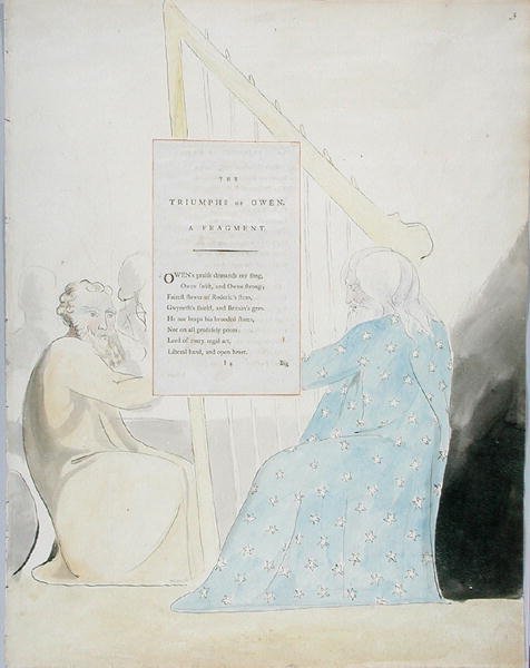 انتصارات أوين ، تصميم 89 من قصائد توماس غراي ، 1797-98 (مرحاض بالقلم والحبر على الورق) بواسطة وليام بليك