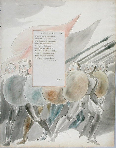 انتصارات أوين ، تصميم 91 من قصائد توماس غراي ، 1797-98 (مرحاض بالقلم والحبر على الورق) بواسطة وليام بليك