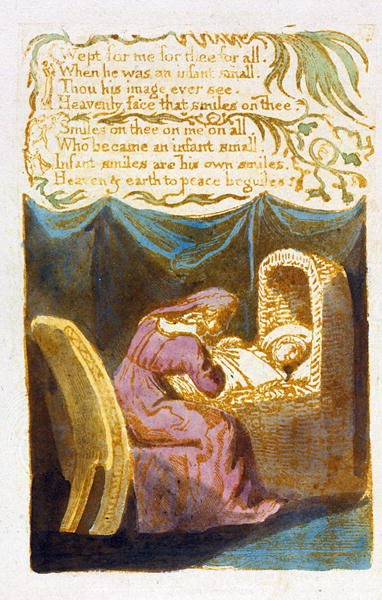 Wept for Me (تابع) اللوحة 19 من أغاني البراءة ، 1789 (النقش البارز مع مرحاض) بواسطة وليام بليك