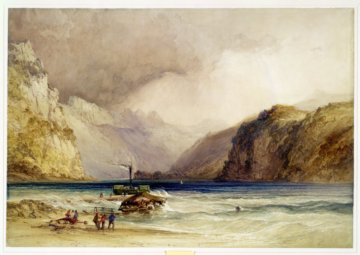Wallenstadt ، من Wesen ، سويسرا ، 1842 (مرحاض ولون جسم على ورق منسوج) بواسطة وليام كالو