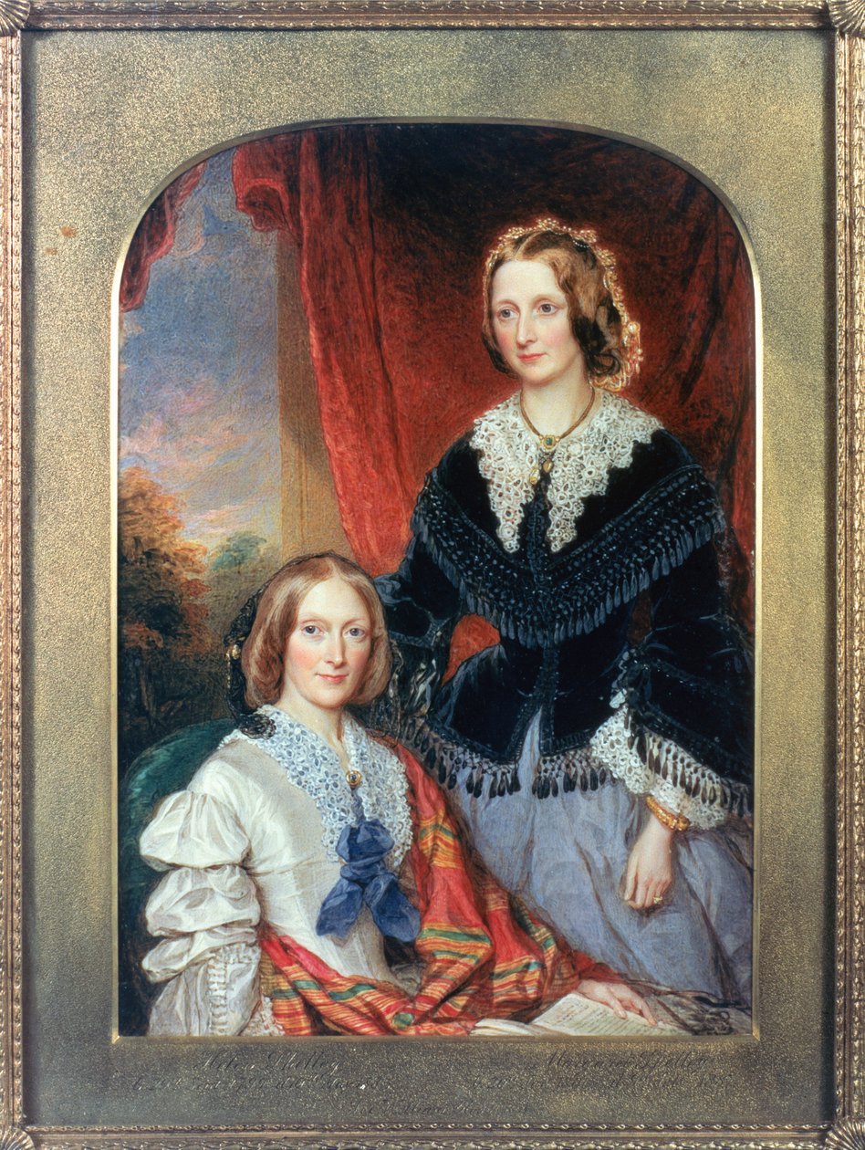 من L إلى R Helen Shelley (1799-1885) ومارغريت Shelley (1801-87) بواسطة وليام تشارلز روس