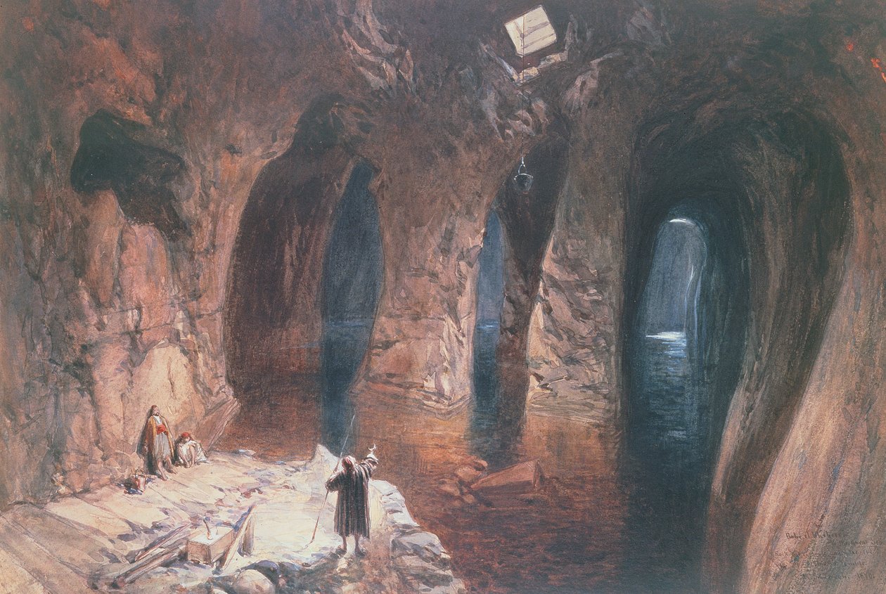 بحر الخبير على البحر الكبير: صهاريج صخرية تحت موقع معبد سليمان ، 1870 (مرحاض) بواسطة وليام كريميا سيمبسون