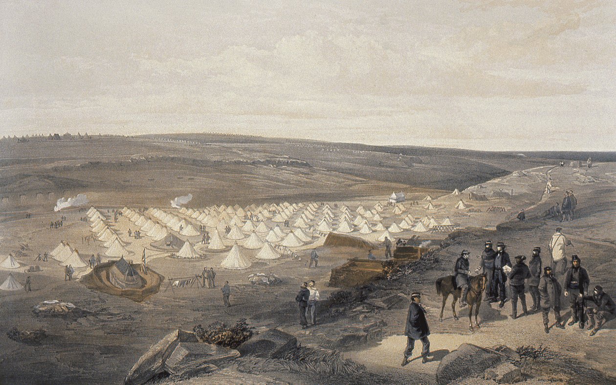 معسكر اللواء البحري قبل سيباستوبول ، 1855 بواسطة وليام كريميا سيمبسون