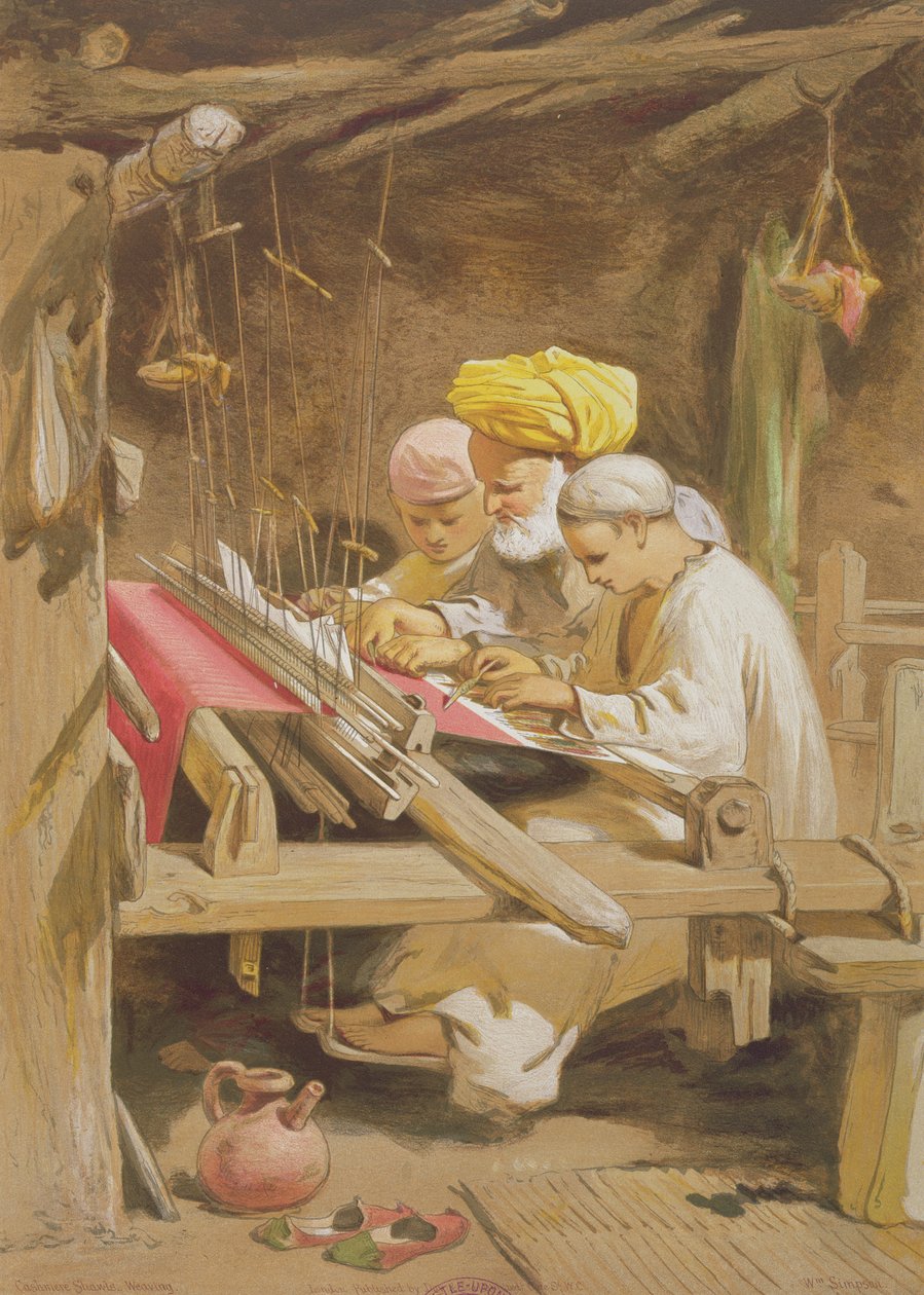 شالات الكشمير: النسيج ، 1863 (chromolitho) بواسطة وليام كريميا سيمبسون