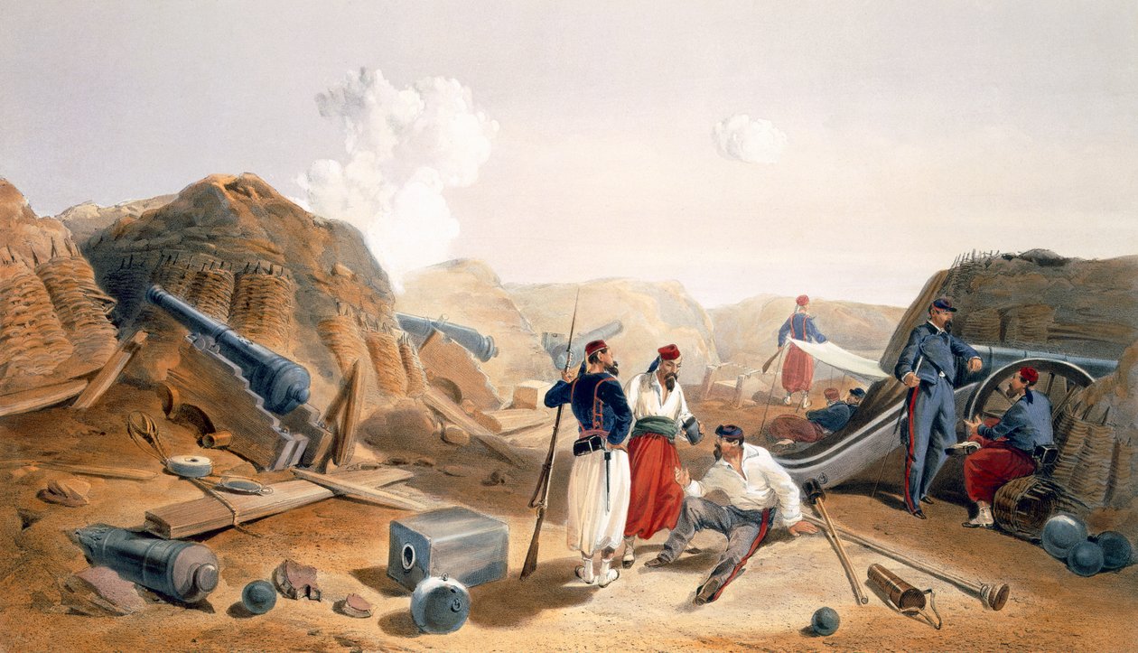 الجزء الداخلي من Mamelon Vert ، لوحة من "مقعد الحرب في الشرق" ، حانة. بقلم Paul und Dominic Colnaghi und Co. ، 1856 بواسطة وليام كريميا سيمبسون