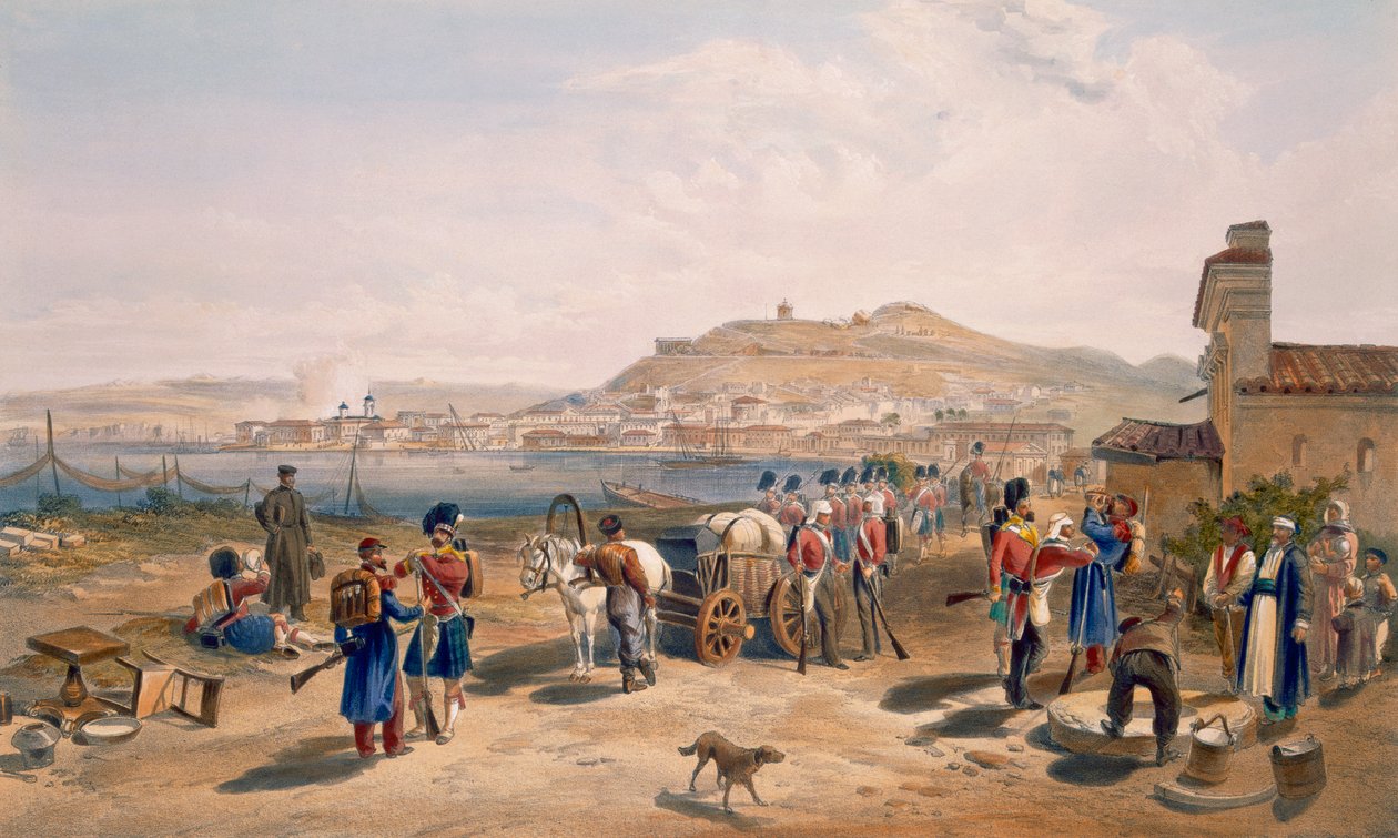 Kertch من الشمال ، لوحة من "مقعد الحرب في الشرق" ، حانة. بقلم Paul und Dominic Colnaghi und Co. ، 1856 بواسطة وليام كريميا سيمبسون