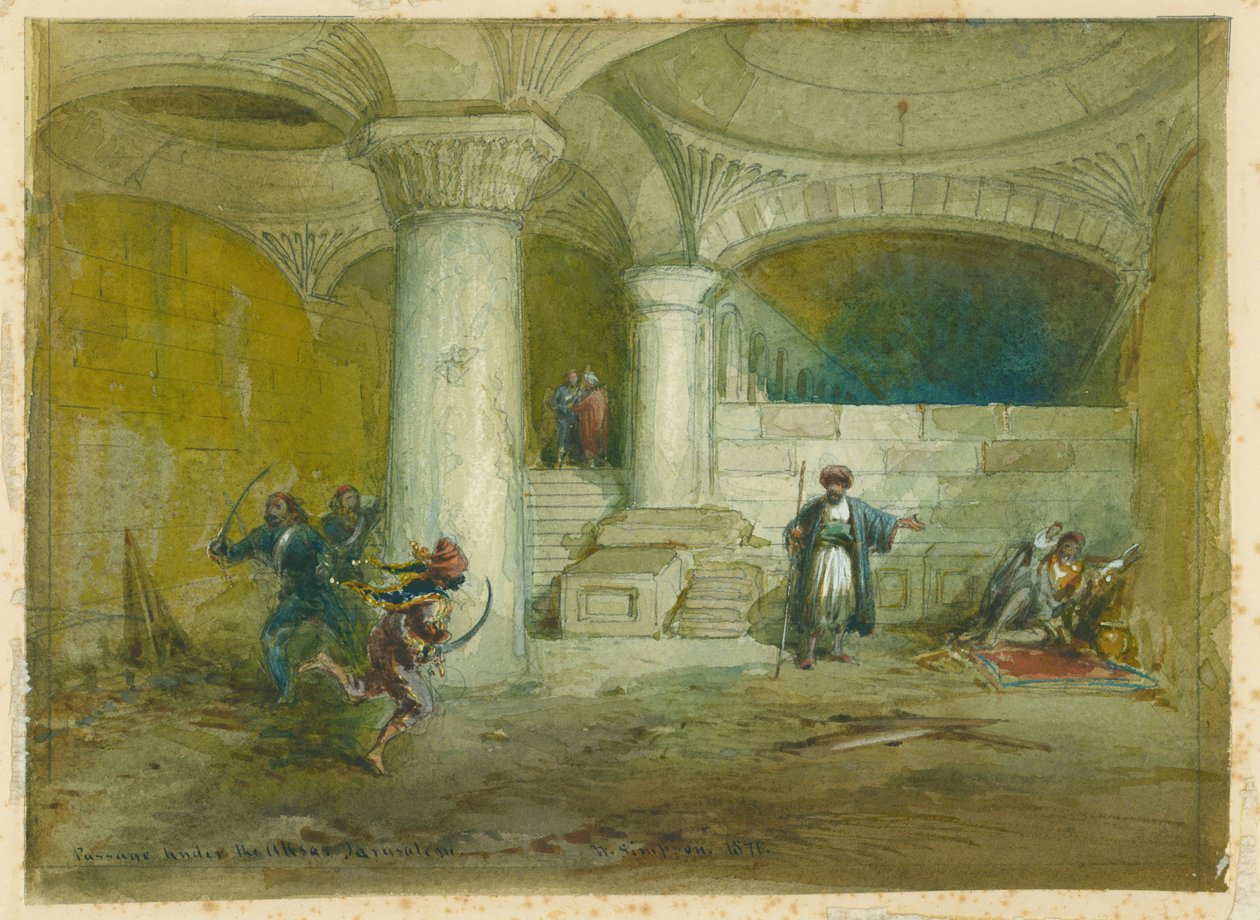 ممر تحت Aksa ، 1871 (مرحاض وقلم رصاص على ورق) بواسطة وليام كريميا سيمبسون