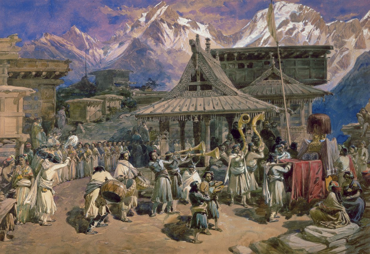 بوجا وتشيني بشار ، الهيمالايا ، 1859-66 (مرحاض) بواسطة وليام كريميا سيمبسون
