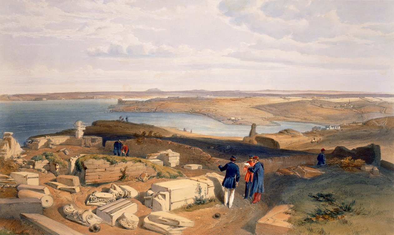 سيباستوبول من Old Chersonese ، لوحة من "مقعد الحرب في الشرق" ، حانة. بقلم Paul und Dominic Colnaghi und Co. ، 1856 بواسطة وليام كريميا سيمبسون