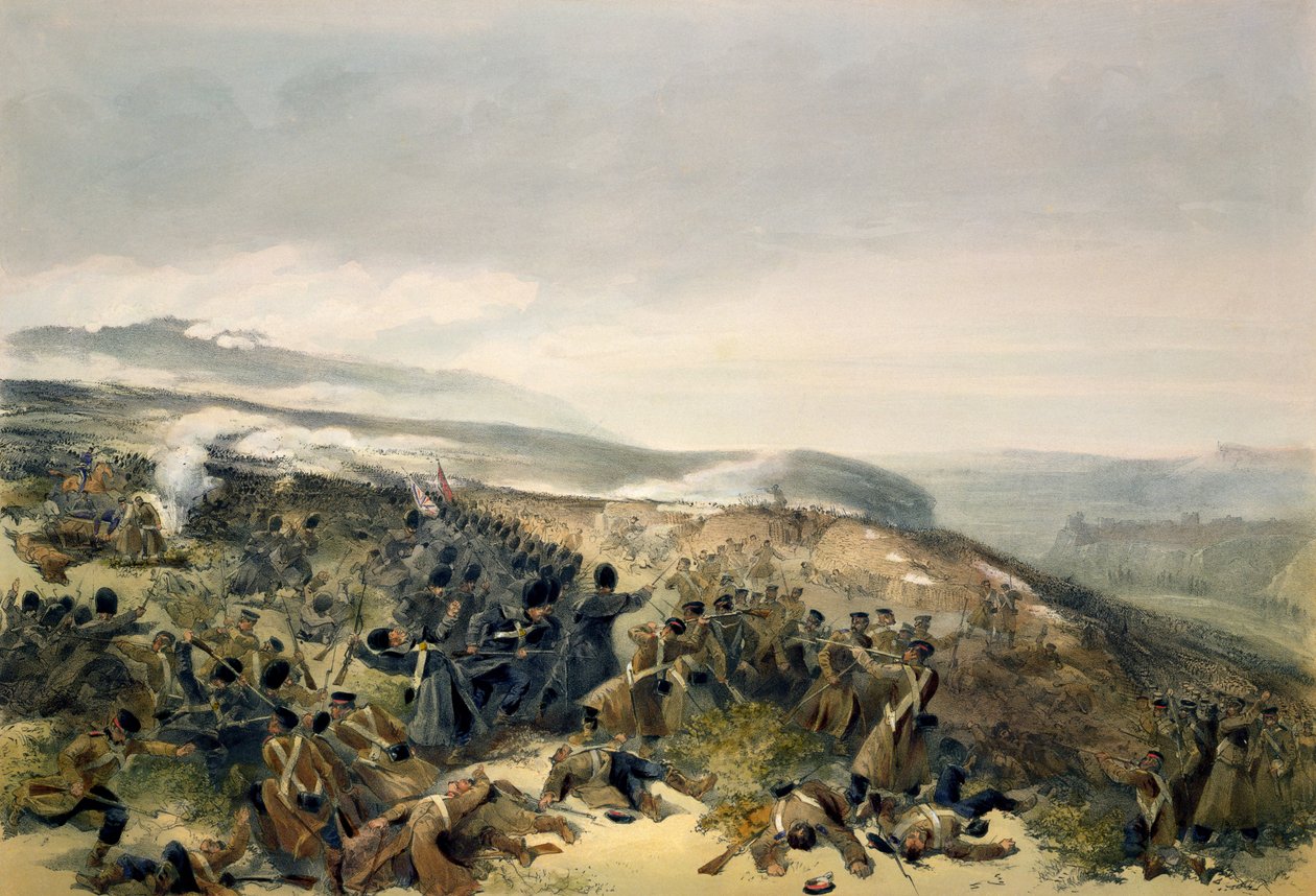 المسؤول الثاني عن الحرس في إنكرمان ، 5 نوفمبر 1854 ، لوحة من "مقعد الحرب في الشرق" ، نشرتها شركة كولناغي وشركاه ، 1856 بواسطة وليام كريميا سيمبسون