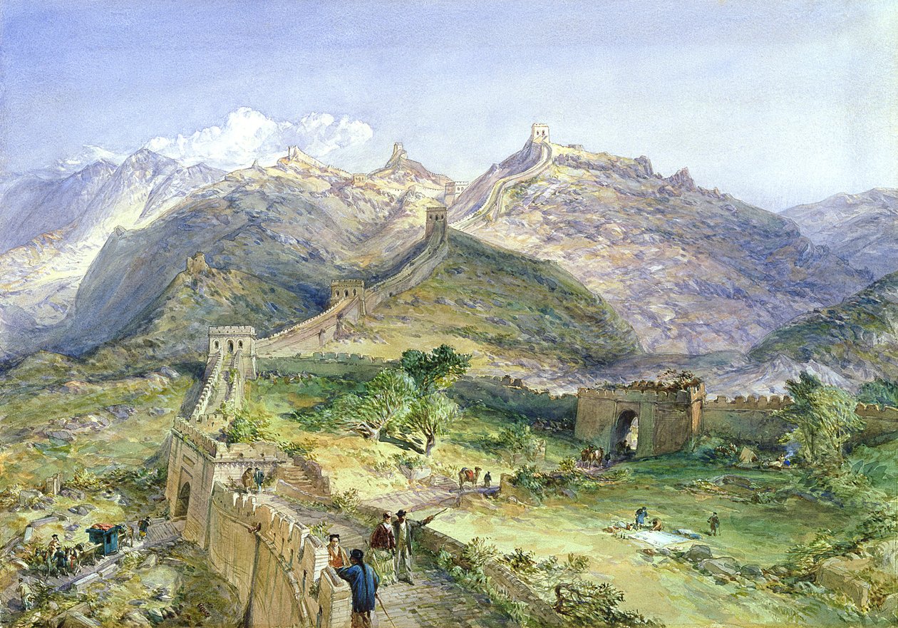 سور الصين العظيم ، 1874 (مرحاض وقلم رصاص على ورق) بواسطة وليام كريميا سيمبسون