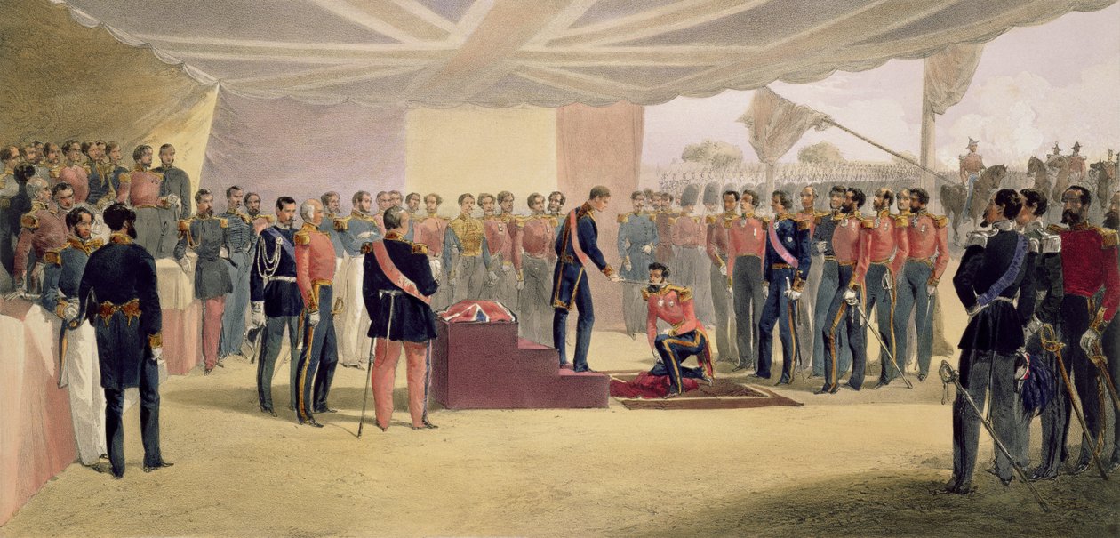 تحقيق وسام الحمام ، لوحة من "مقعد الحرب في الشرق" ، حانة. بقلم Paul und Dominic Colnaghi und Co. ، 1856 بواسطة وليام كريميا سيمبسون