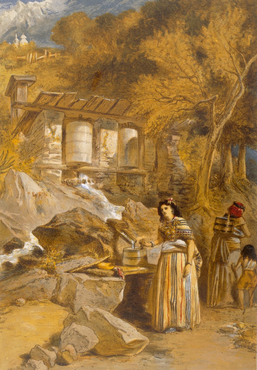اسطوانات الصلاة للثابت ، من "الهند القديمة والحديثة" ، 1867 بواسطة وليام كريميا سيمبسون