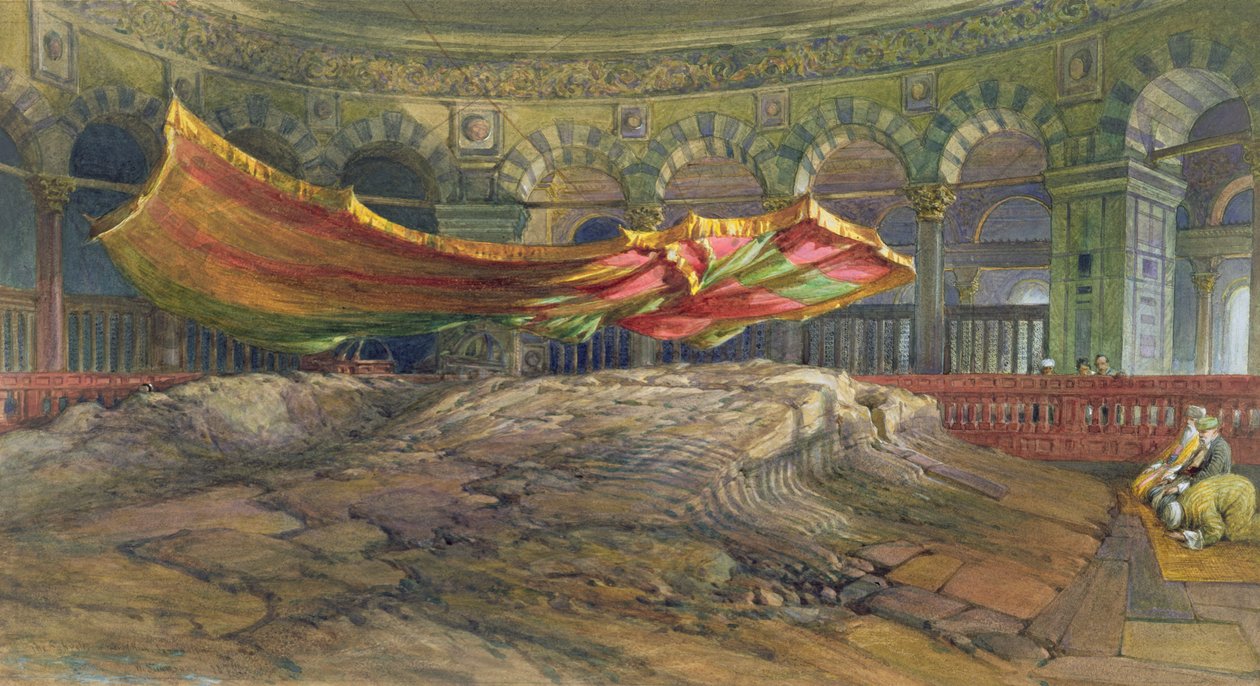 الصخرة أو الصخرة المقدسة ، القدس ، 1876 (م) بواسطة وليام كريميا سيمبسون